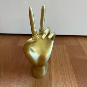 Gold Sculptural Hand Shaped Ring & Jewelry Holder
